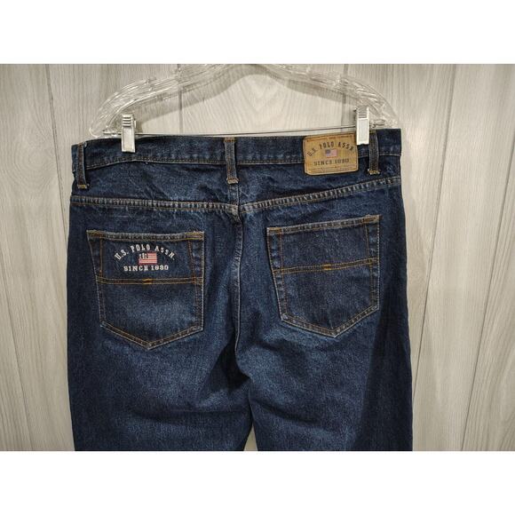U.S. Polo Assn. Men's Blue Dark Wash Pockets Denim Straight Leg Jeans Size 36x32 - Picture 4 of 8